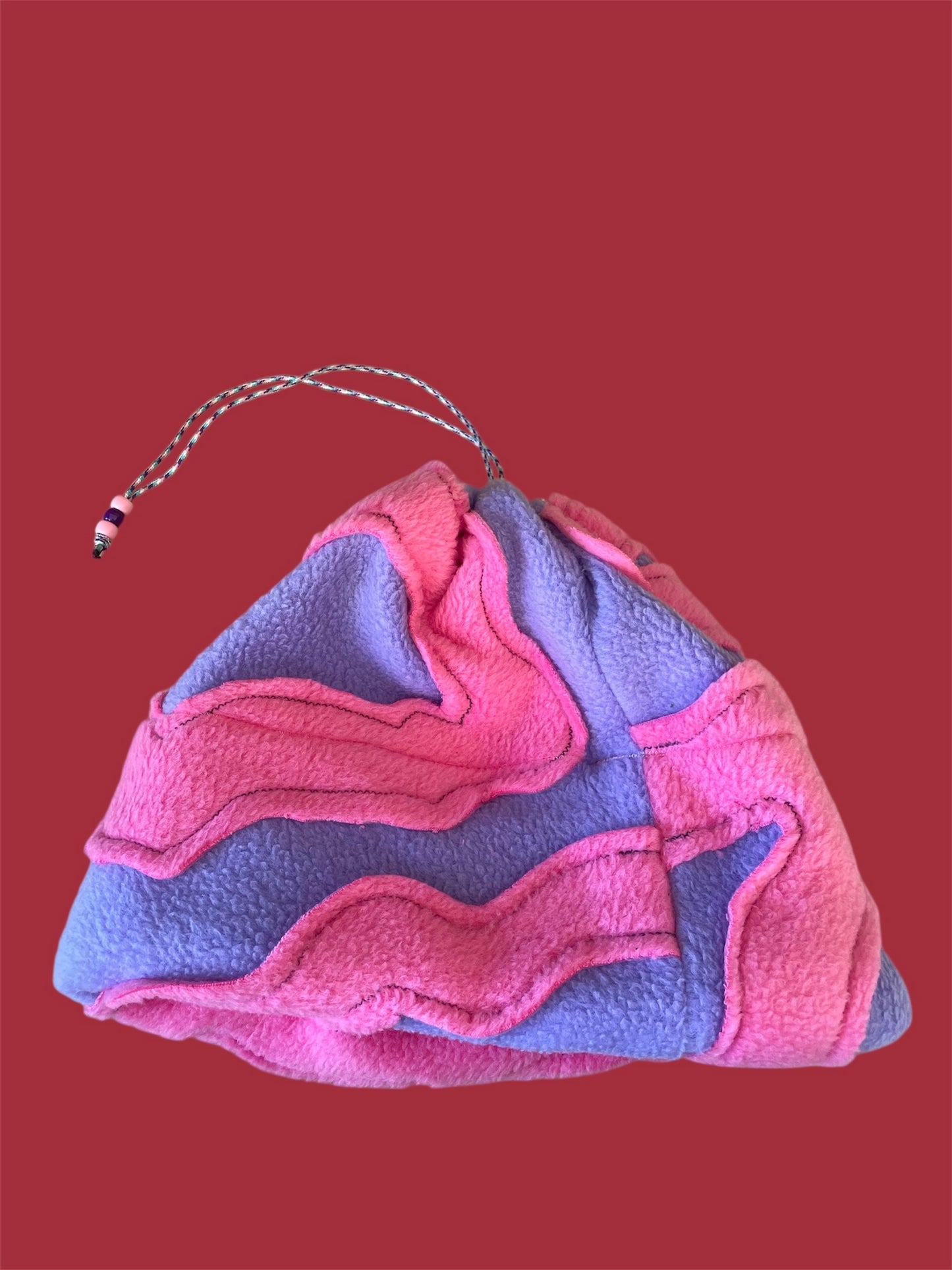 Pink and Purple Abstract Fleece Beanie