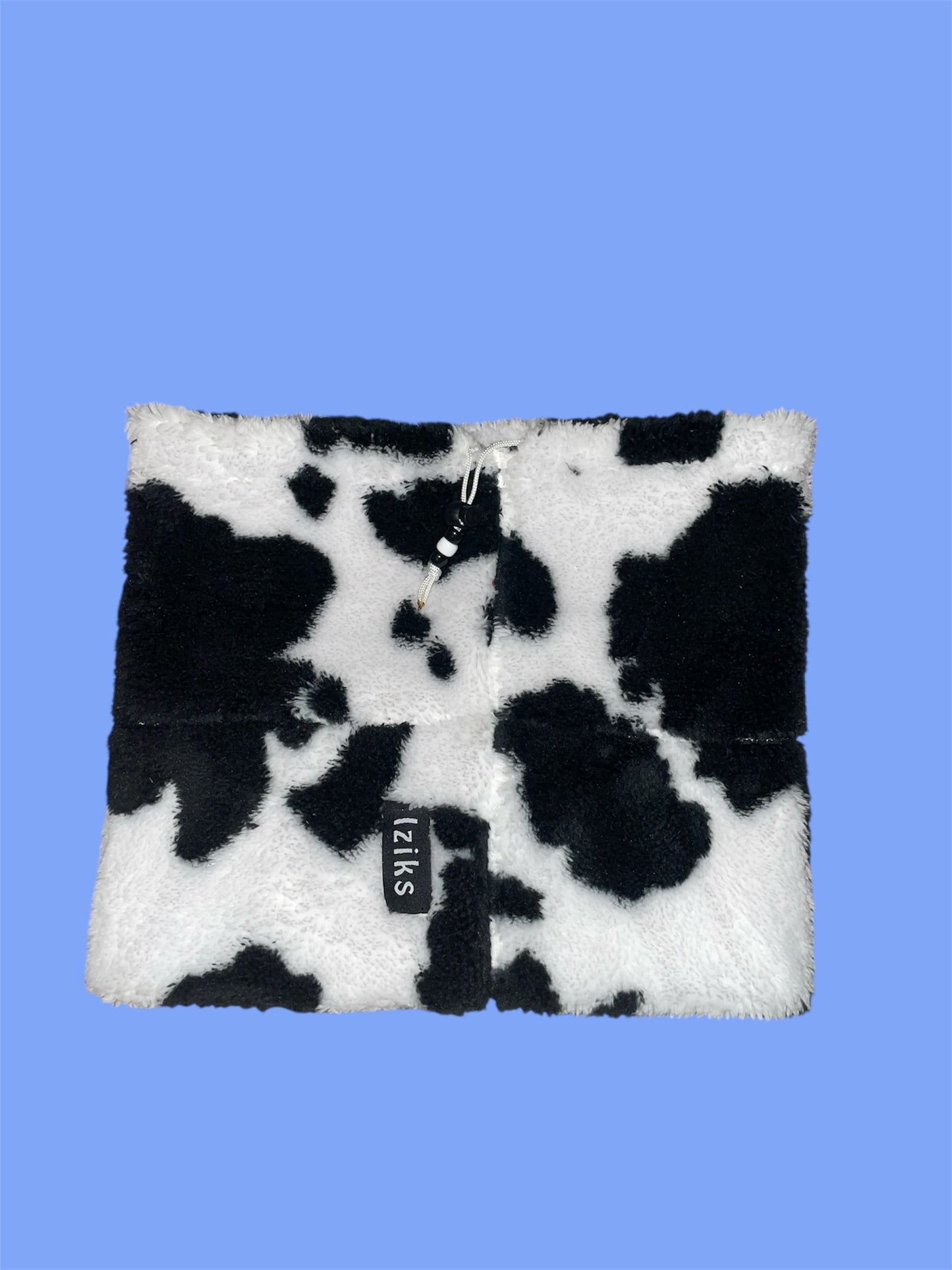 Sherpa Fleece Cow Print Beanie