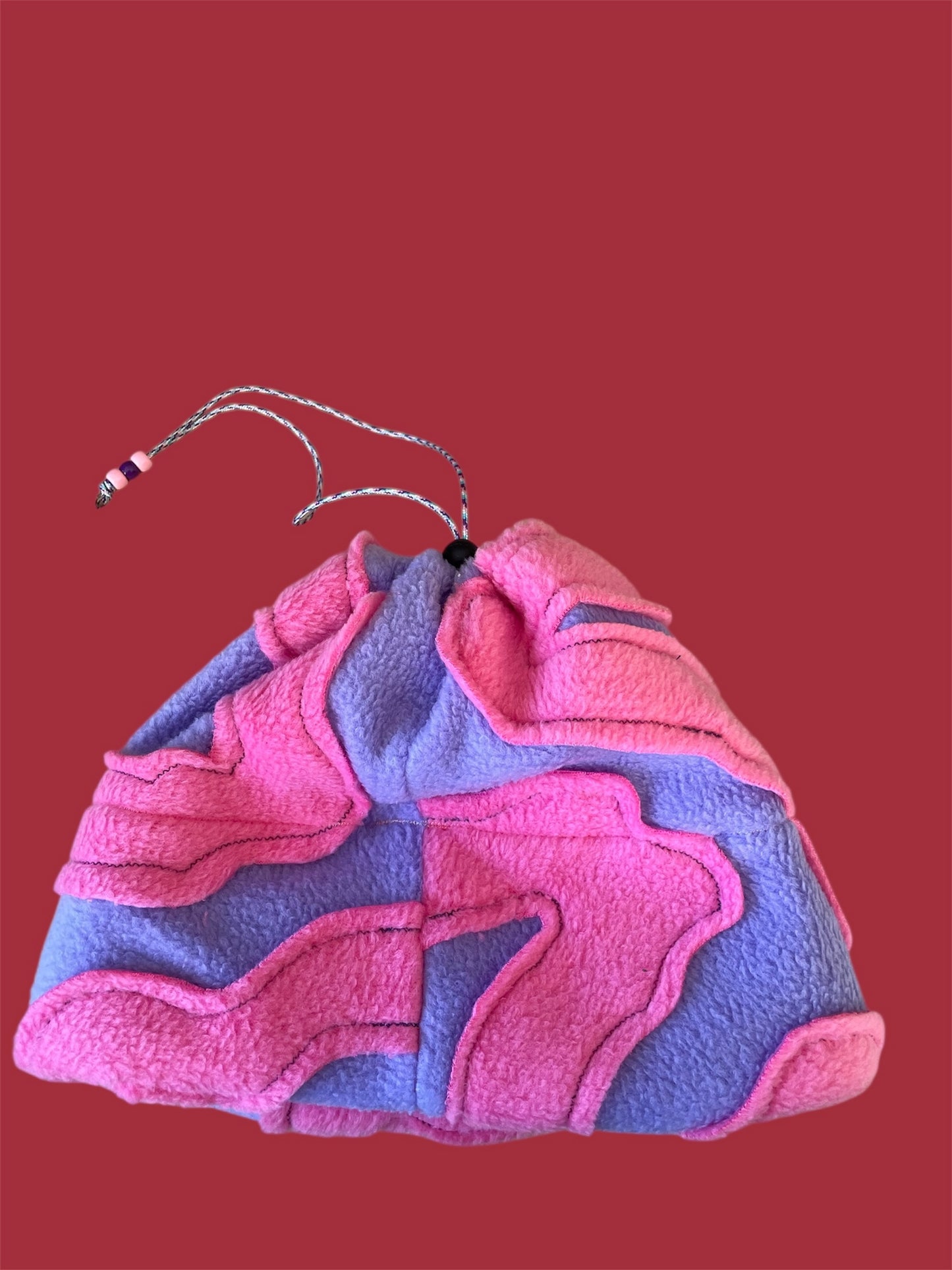 Pink and Purple Abstract Fleece Beanie