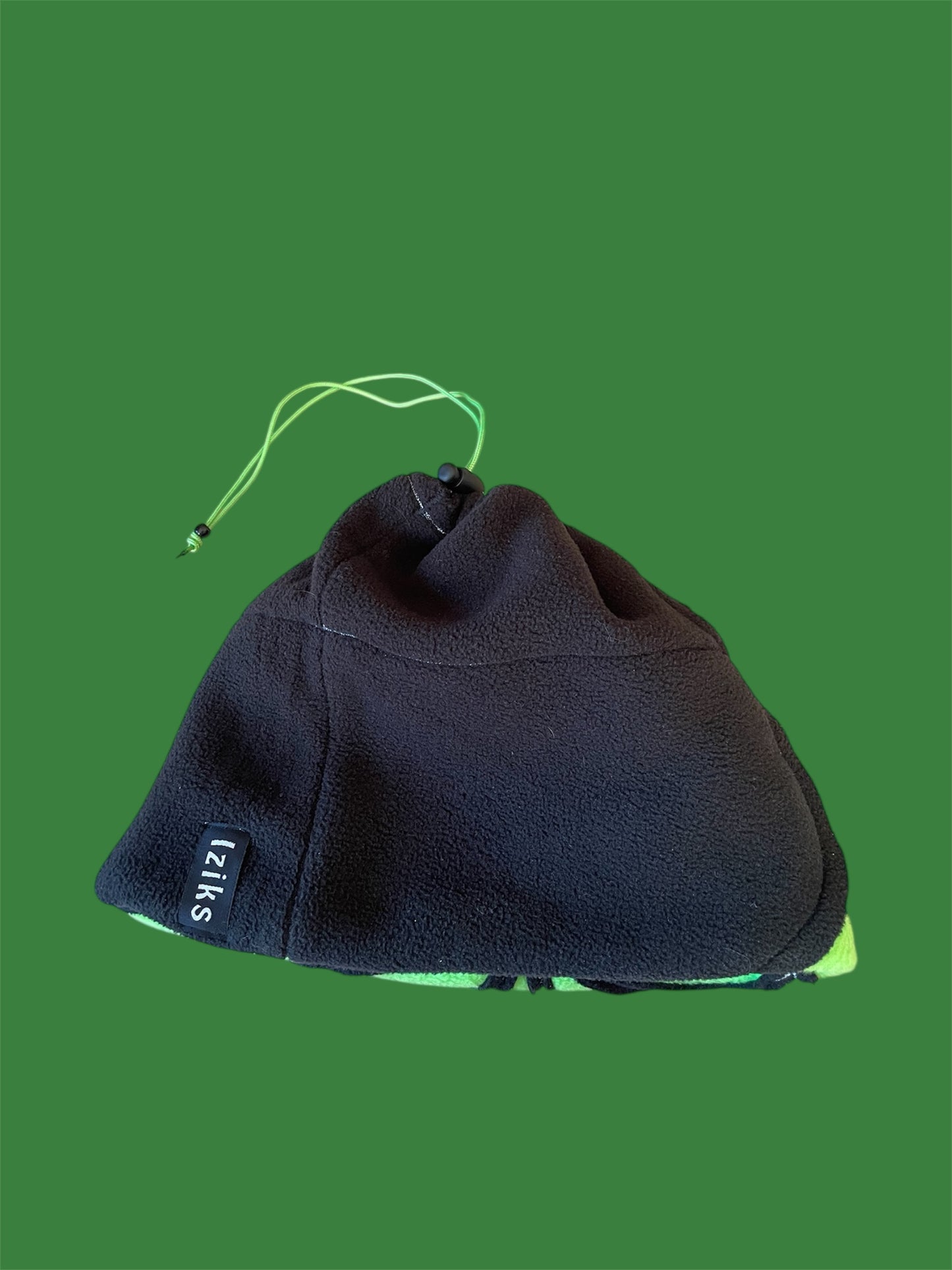 Green and Black Spider Web Fleece Beanie