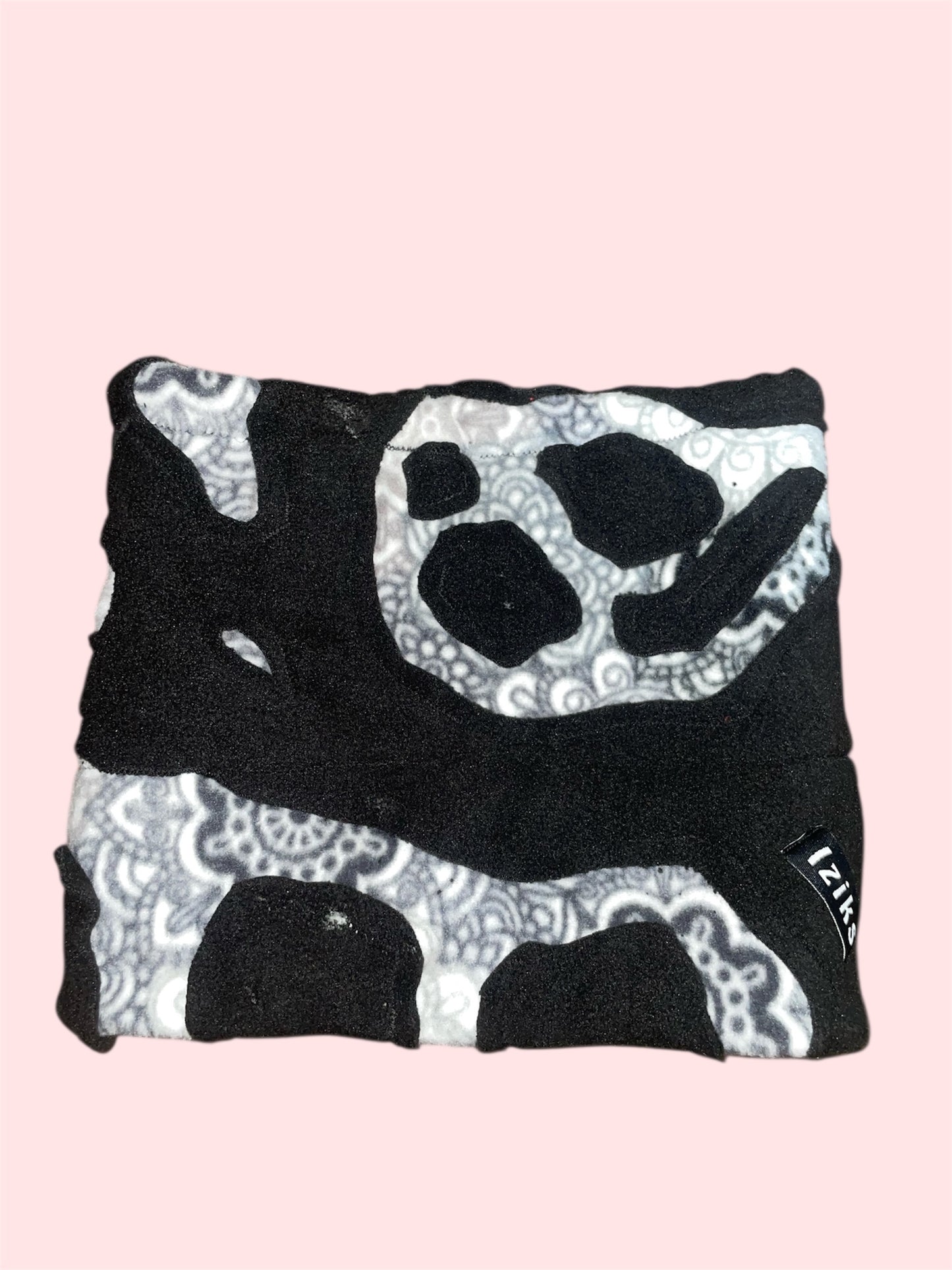 Black and White Geometric Abstract Fleece Beanie