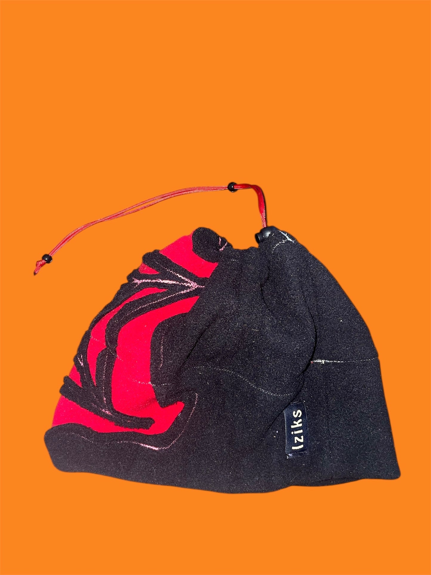 Red and Black Spider Web Fleece Beanie