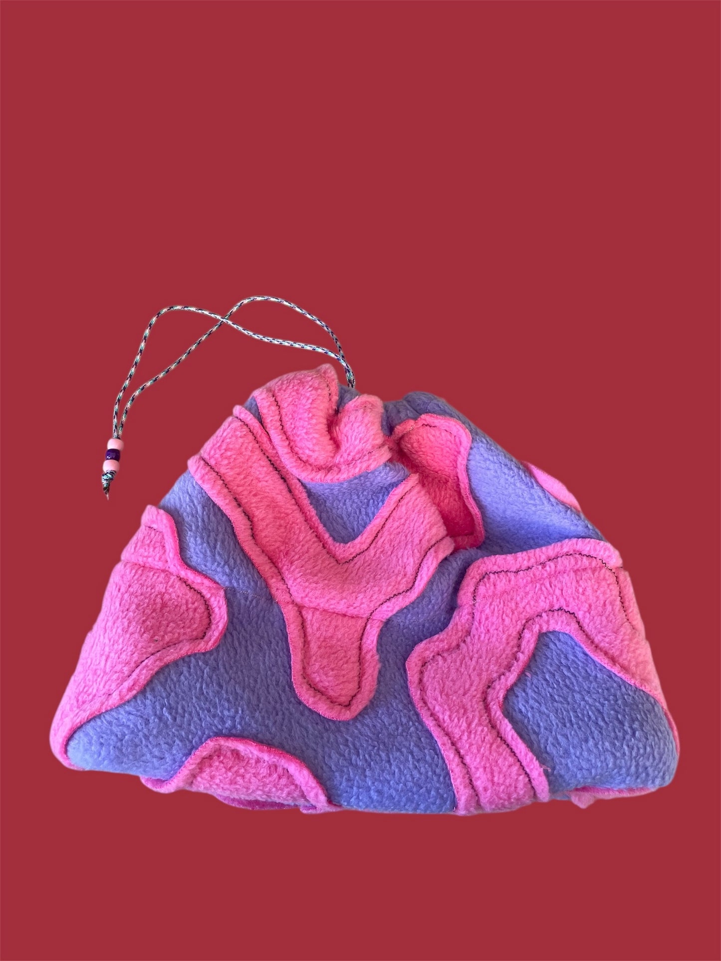 Pink and Purple Abstract Fleece Beanie