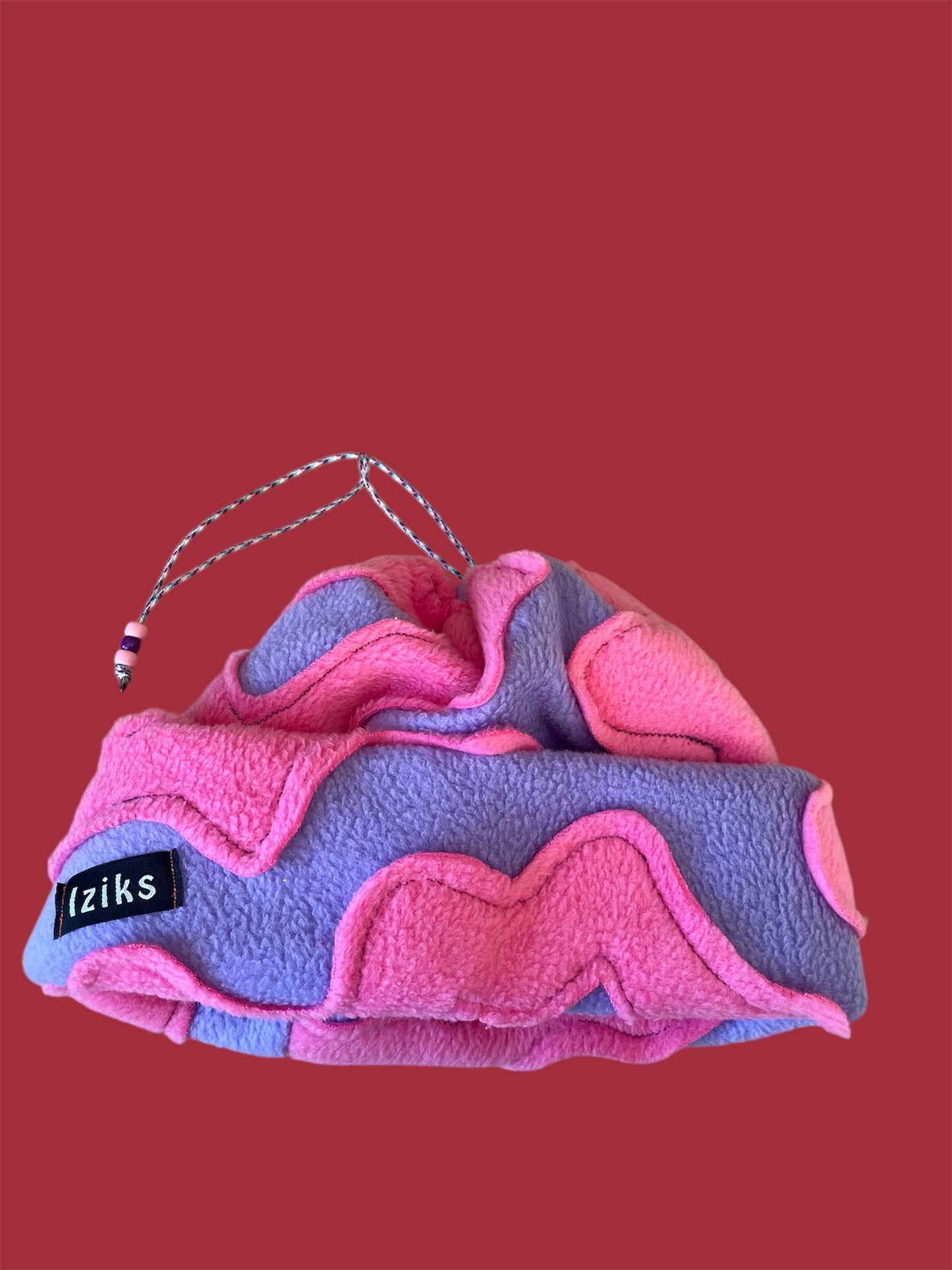 Pink and Purple Abstract Fleece Beanie