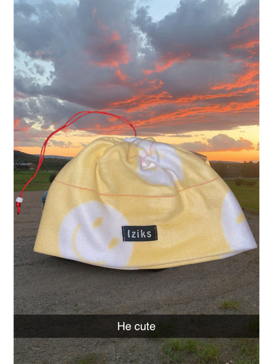 Yellow Smiley Face Fleece Beanie