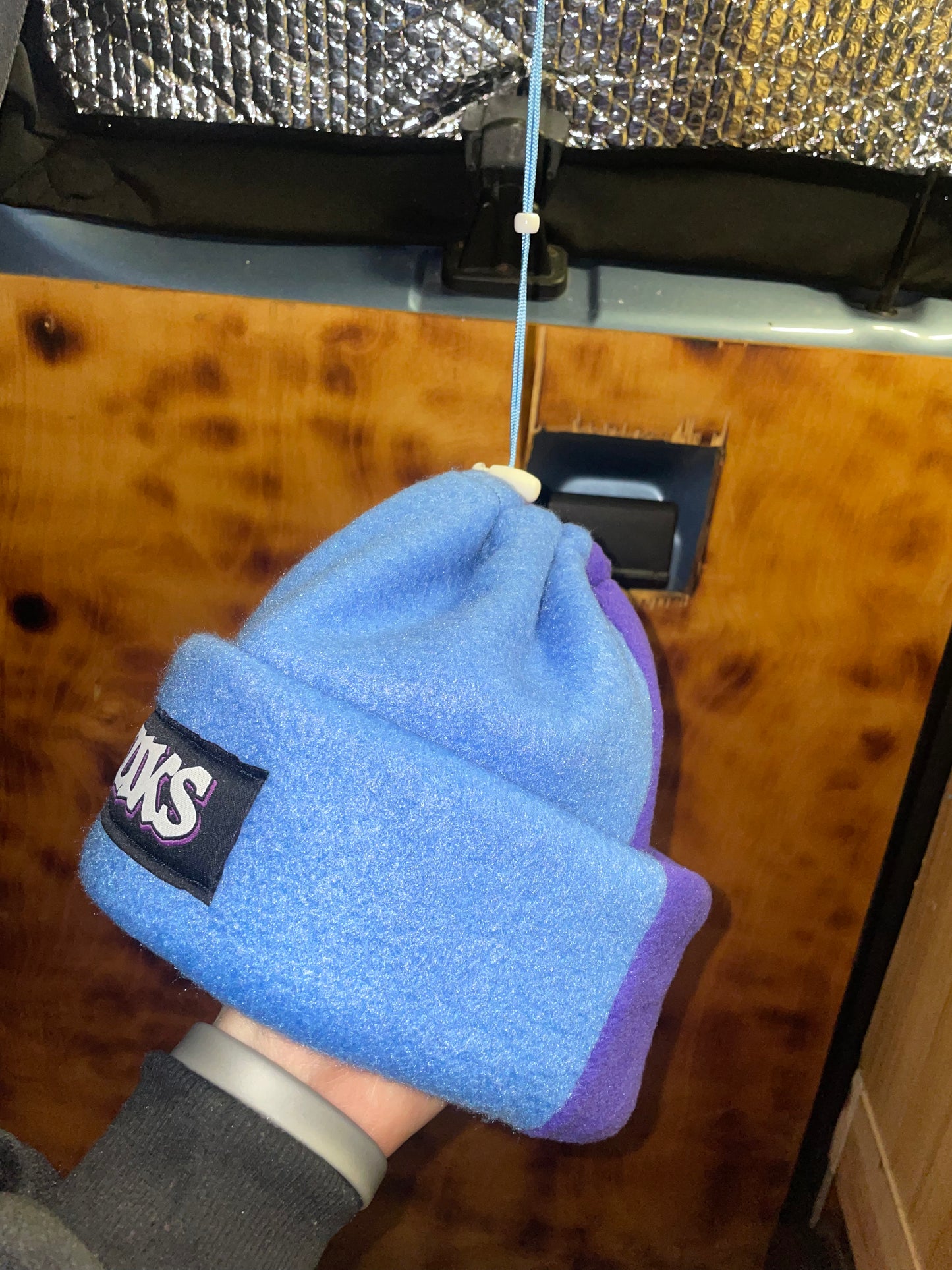 Half Blue Half Purple Fleece Beanie